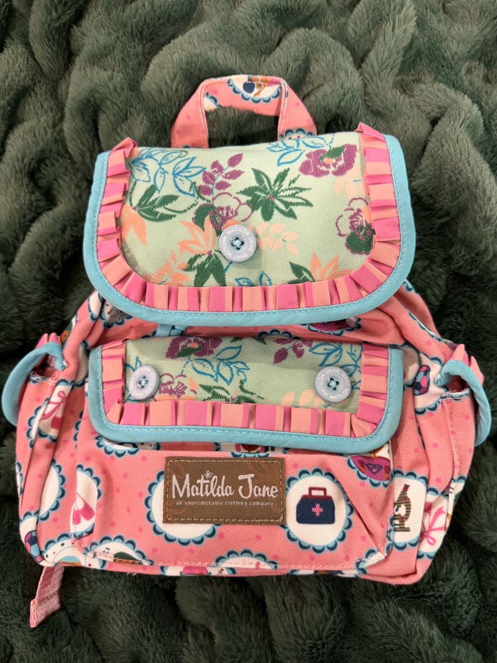 Matilda Jane Pink Floral Kids Backpack NEW
